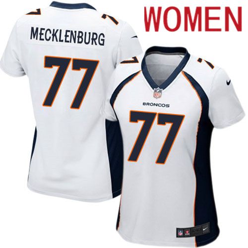 Women Denver Broncos 77 Karl Mecklenburg White Nike Game NFL Jersey